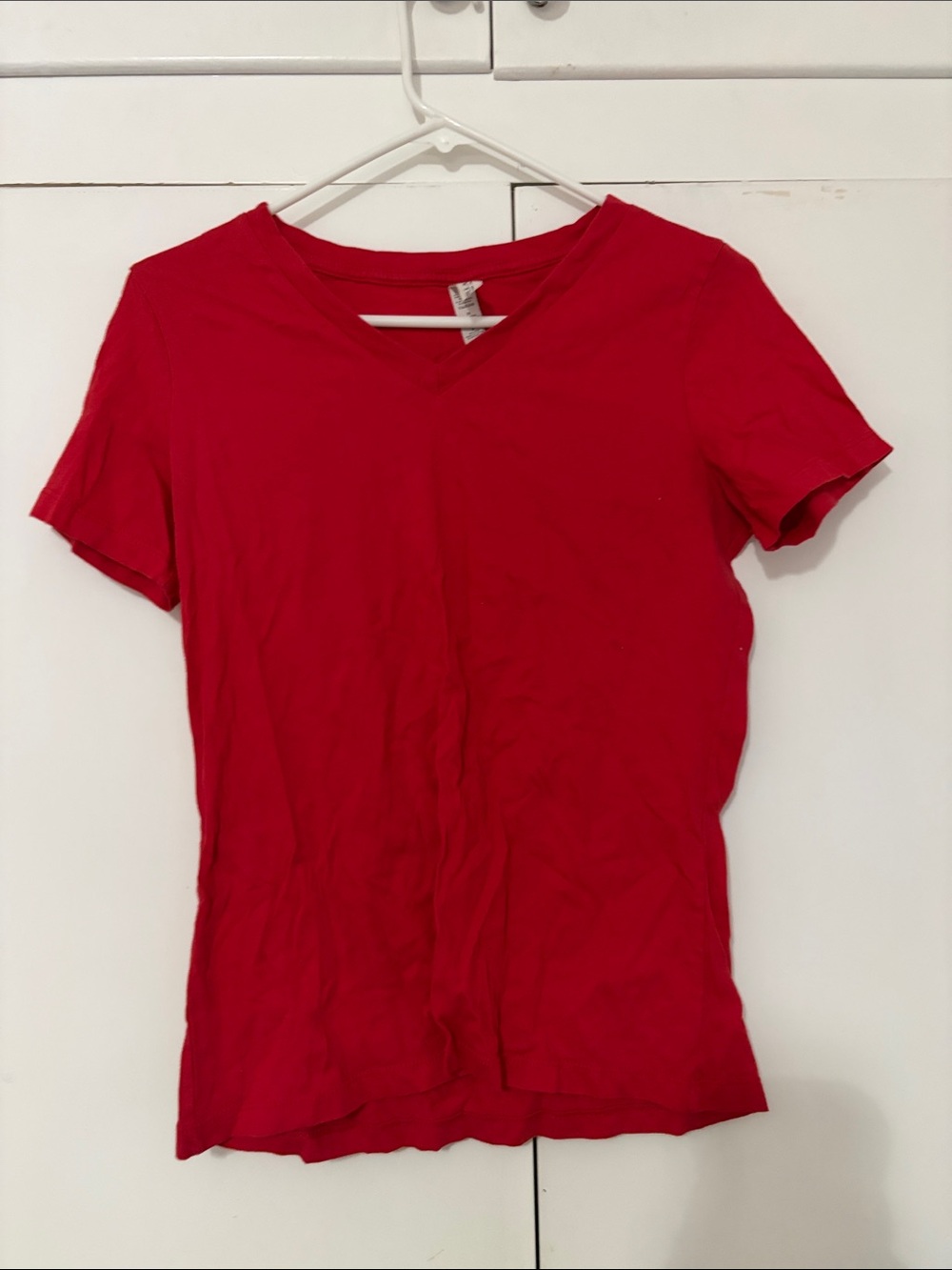 Bella Canvas Red V-Neck Short Sleeve Tee
